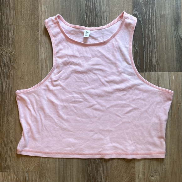 🌟5 for $25🌟 NWOT Racerback Organic Cotton Blend Crop Tank Pink Opal - Picture 2 of 4